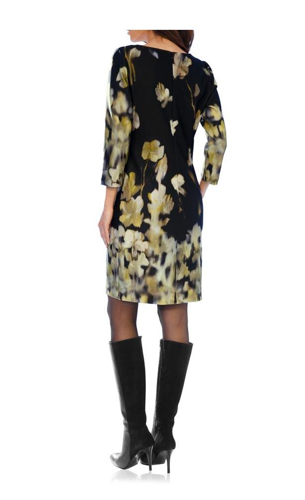 Designer-Kleid schwarz-gelb | Kleider | Outlet Mode-Shop