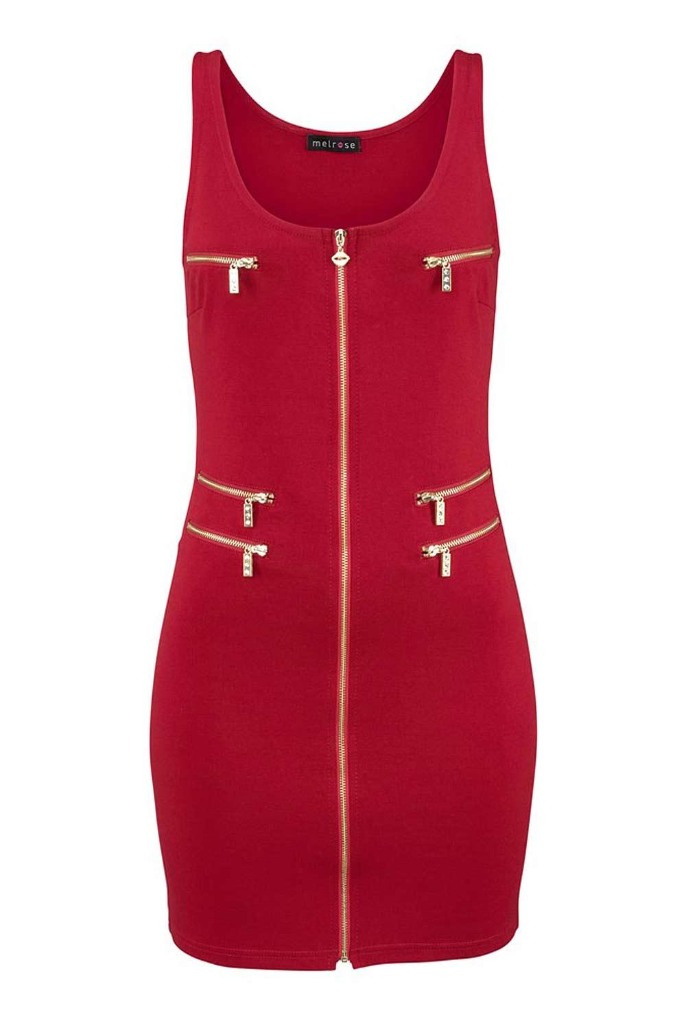 Reißverschluß-Kleid rot Größe 38 | Kleider | Outlet Mode-Shop