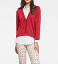 Designer-2-in-1-Blusenshirt rot-weiß