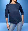 Designer-Bluse mit Glitzerdetails dunkelblau