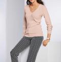 Designer-Pullover mit Seide rosa