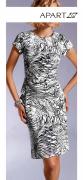 Kleid mit Schößchen weiß-schwarz-grau