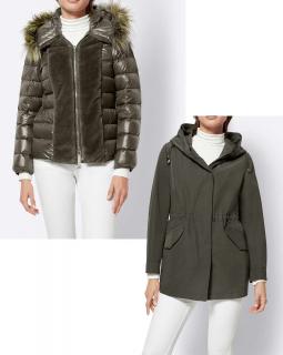 2-in-1-Parka + Daunenjacke oliv