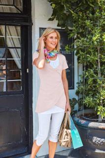 2-in-1 Shirt rosé-weiß