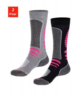 2er-Pack-Funktionskniestrümpfe schwarz+grau