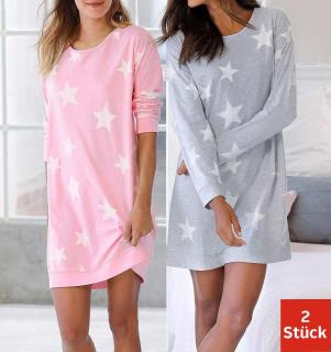 2er-Pack-Nachthemd rosa + grau