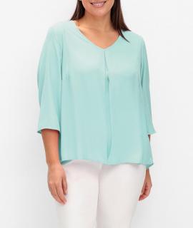 3/4-Ärmel-Bluse mitPlisseefalten mint