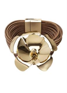 Armband mit Blüte cognac