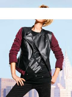 Bikerjacke bordeaux-schwarz