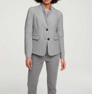 Blazer mit Strickärmeln grau-melange