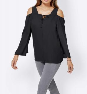 Bluse mit Cut-Outs schwarz