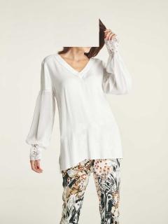 Bluse mit Spitze ecru