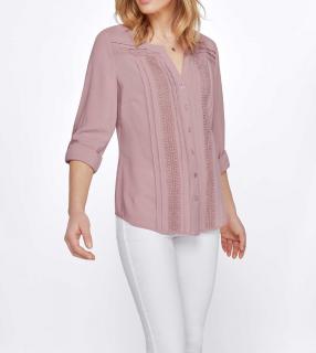 Bluse mit Spitze rosé