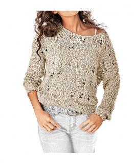 Bouclépullover sand-silber