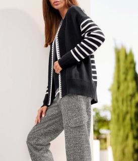 Cardigan schwarz-weiß