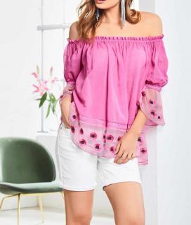 Carmenbluse pink