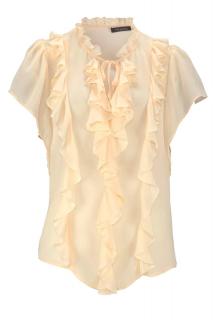 Chiffon-Volantbluse champagner