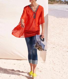 Chiffontunika + Top blutorange