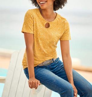 Cut-out-Shirt ocker-ecru