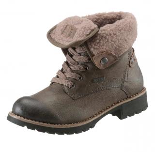 Damen-Winter-Schnürboots braun-oliv
