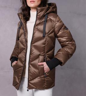 Daunenjacke mit Kapuze schoko