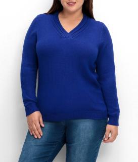 Dekolleté-Pullover royalblau