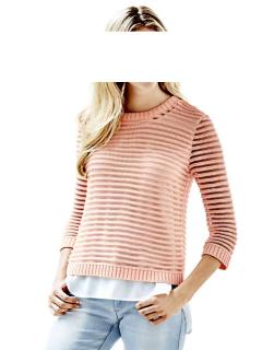 Designer-2-in-1 Pullover apricot-ecru