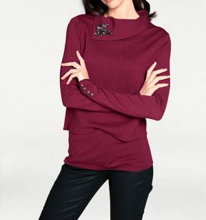 Designer-2-n-1-Pullover bordeaux
