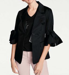 Designer-Blazer mit Schleifen schwarz