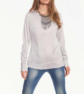 Designer-Blusenshirt grau