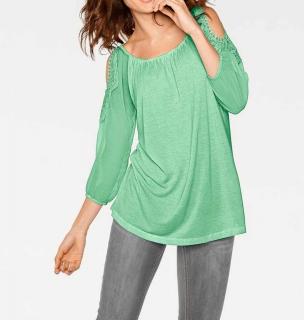 Designer-Blusenshirt mit Spitze mint