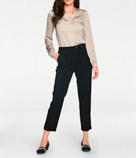 Designer-Bundfaltenhose schwarz