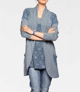 Designer-Cardigan blau