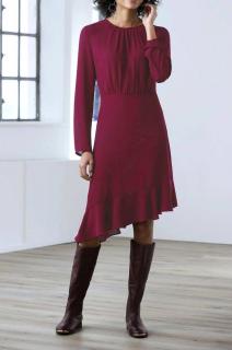 Designer-Chiffonkleid bordeaux