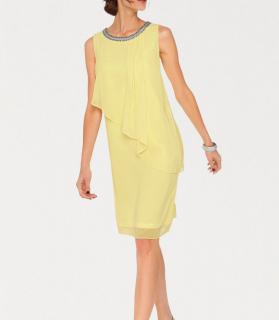 Designer-Chiffonkleid gelb