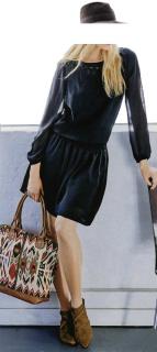 Designer-Chiffonkleid marine