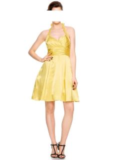 Designer-Cocktailkleid mit Petticoat gelb