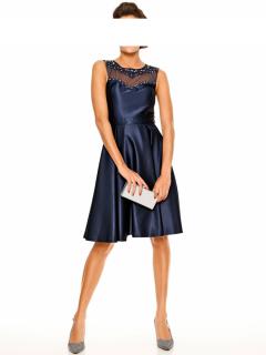 Designer-Cocktailkleid mit Strass nachtblau