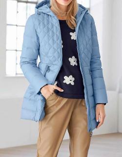 Designer-Daunen-Steppjacke eisblau