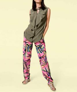 Designer-Druckhose pink-bunt