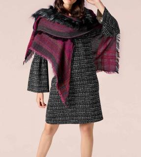 Designer-Druckkleid schwarz-weiß