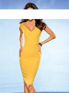 Designer-Etuikleid gelb