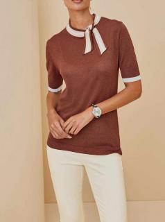 Designer-Feinstrickpullover rotbraun