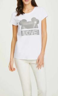 Designer-Glanz-Print-Shirt weiß