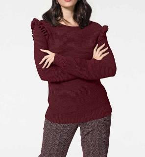 Designer-Grobstrickpullover bordeaux