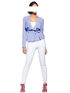 Designer-Gürtelblazer hellblau
