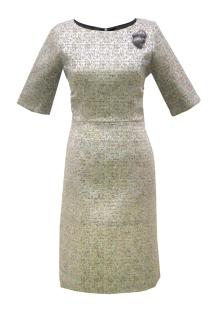 Designer-Jacquardkleid beige-metallic