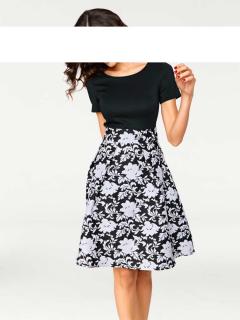 Designer-Jacquardkleid schwarz-weiß