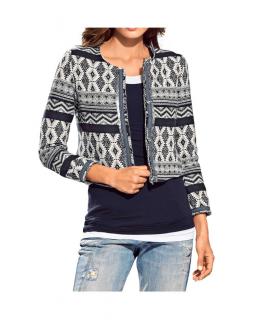 Designer-Jaquardblazer marine-weiß