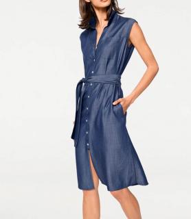 Designer-Jeans-Hemdblusenkleid blau